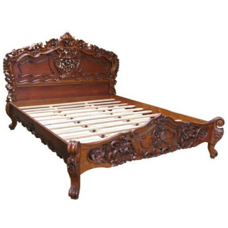 Andre Solid Wood Bed, Double (4'6), Wax Polish