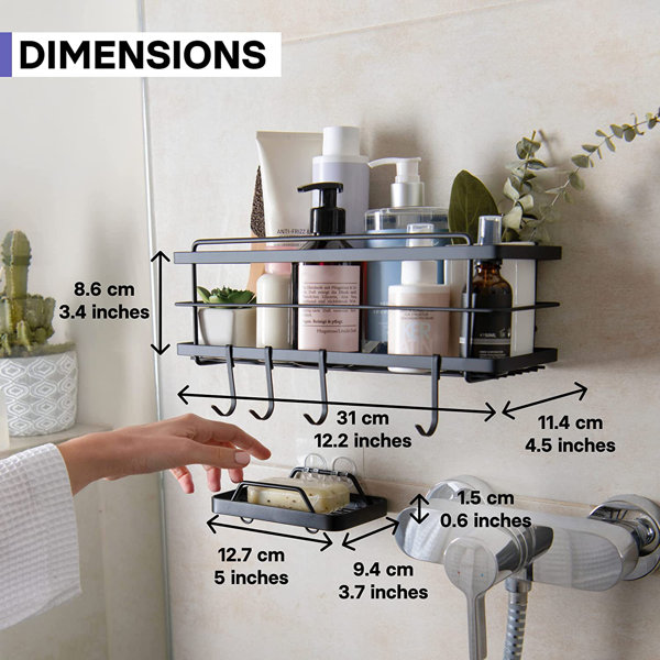 Rebrilliant Maarika Suction Stainless Steel Shower Caddy