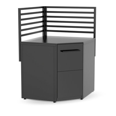 Cozze Elements Outdoor Kitchen Corner Module with HPL Tabletop, Steel Cabinet, Adjustable Feet, Gas Bottle Storage