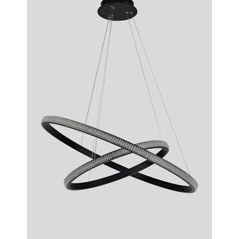 2 - Light Black LED Unique/Statement Pendant
