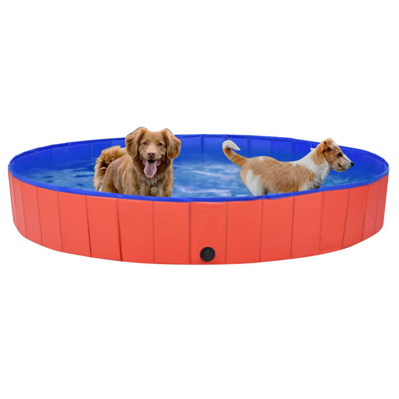 Linda Plastic Round Pet Pool H x W x L, Red, 30cm H x 200cm W x 30cm D