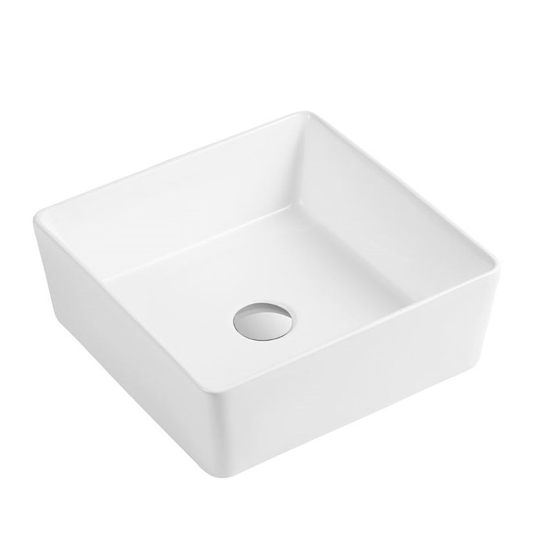 Bedford Sheds Clifton White Vitreous China Square Sink with Overflow, 14.5 H x 39 W x 39 D cm