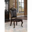 Design traditionnel traditionnel 2 pièces chaises de salle à manger en noyer brun foncé similicuir sièges formels