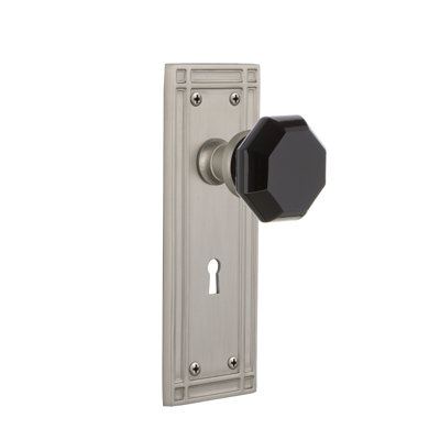 Assiette Mission avec trou de serrure décoratif et bouton de porte noir Waldorf