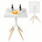 Foldable White Square Dining Table With Wood Grain Legs, Perfect For 2-4 People, 23.6" Metal Desk, Waterproof & Rust-Resistant, Industrial Modern Space Saving Table For Kitchen, Apartment-117495563
