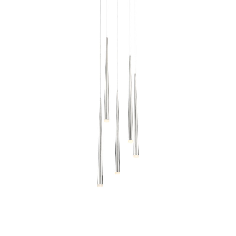 Cascade 5 - Light Chandelier, Polished Nickel