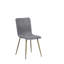 Ensemble de quatre chaises d'appoint de salle à manger rembourrées en tissu gris foncé et or