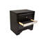 Table de chevet 2 tiroirs en bois noir - Accessoire de chambre à coucher élégant avec tiroirs pleine extension-873207769