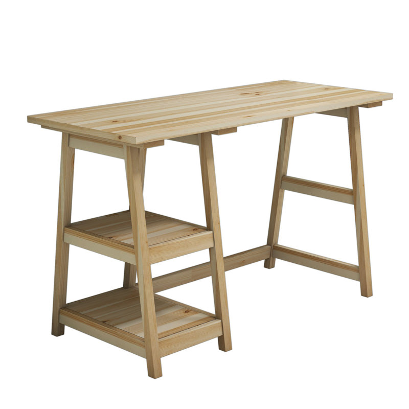 Dangelo Solid Wood Computer Desk, Maple