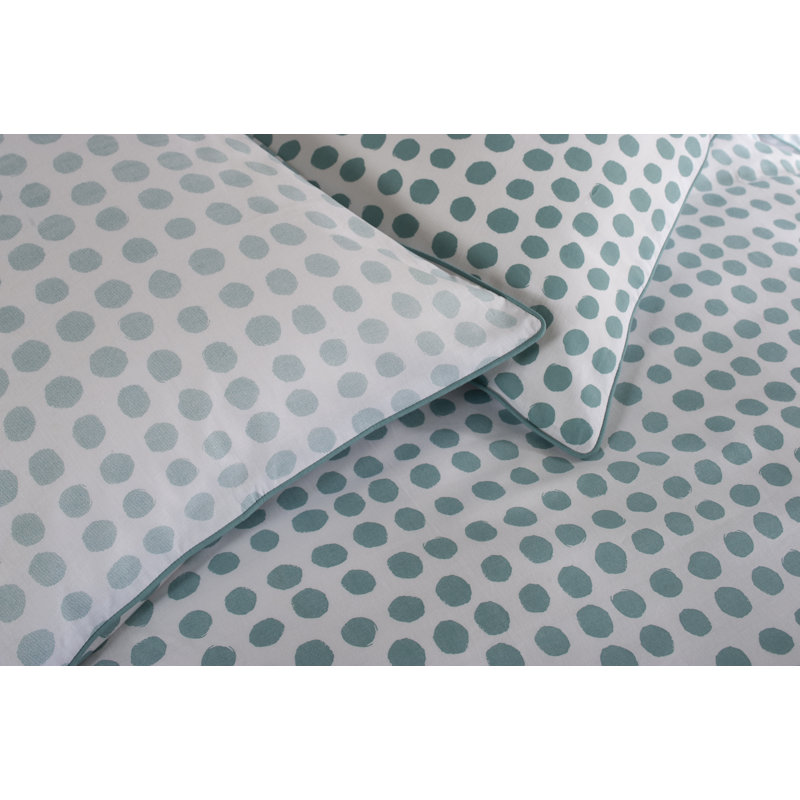 Dots Duvet Cover Set, Blue, Double - 2 Standard Pillowcases