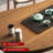 Light Walnut Curved Solid Wood Desk-108831424
