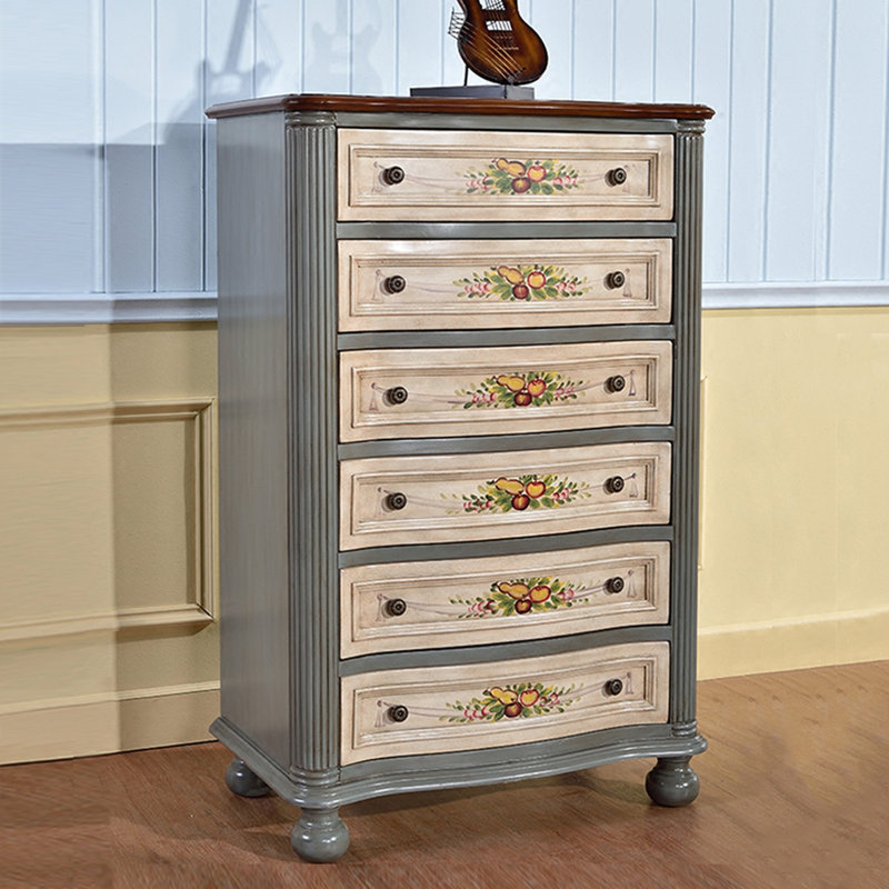 Chic Mediterranean-Inspired 6-Drawer Accent Chest