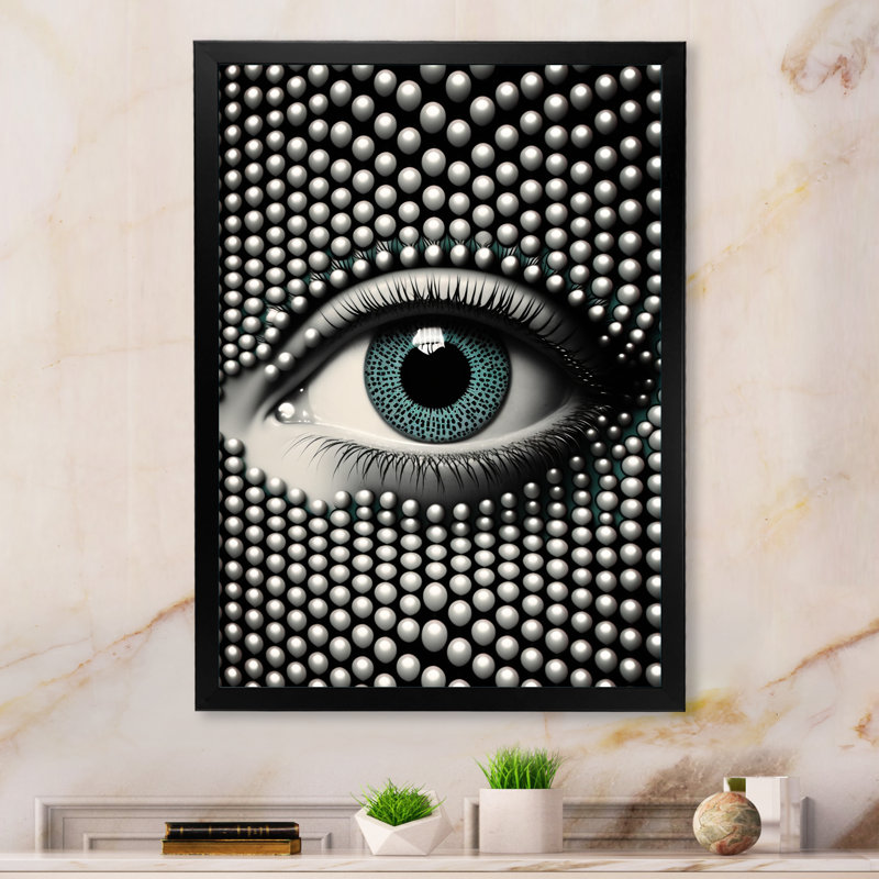 Oeil monochrome Hoghni II - reproduction sur toile, Cadre photo noir, H 20 po x l 12 po x P 1 po