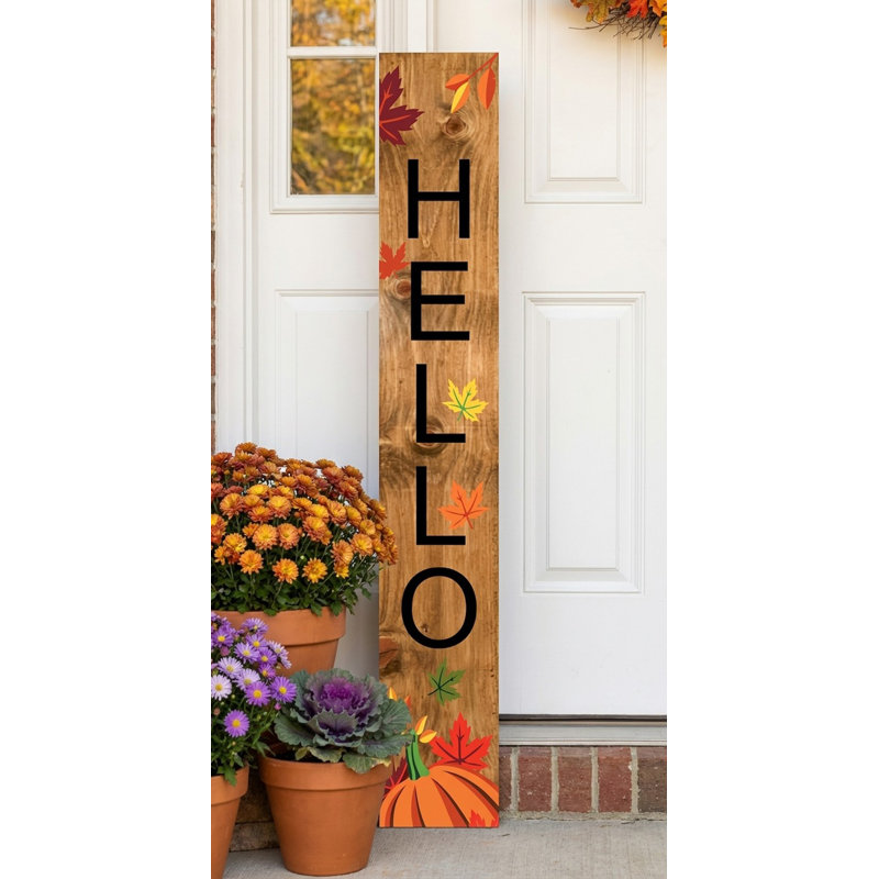 Hello Pumpkin Spice Porch Leaner, 59" x 7.25", 59" x 07"