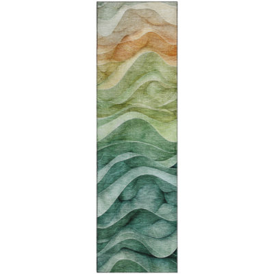 Premium Machine Washable Alijah AMF1242 Swirls Rug