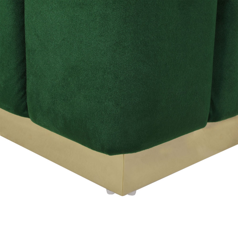 Tufted Rectangle Cocktail Ottoman, Emerald