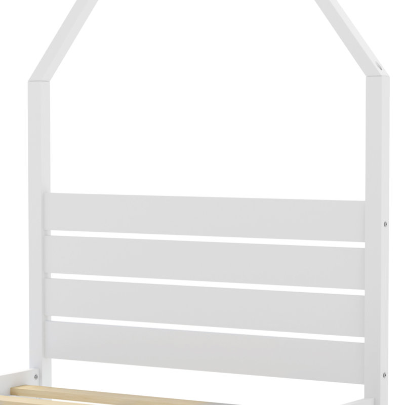Lits jumeaux pour enfants avec tiroirs de rangement, lit cabane Montessori en bois, blanc pour la maison, Blanc