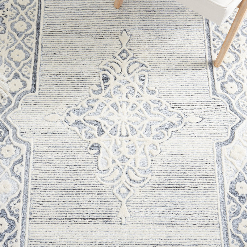 Tapis oriental en laine et coton touffeté à la main Dyllis, Rectangle 4 pi x 6 pi