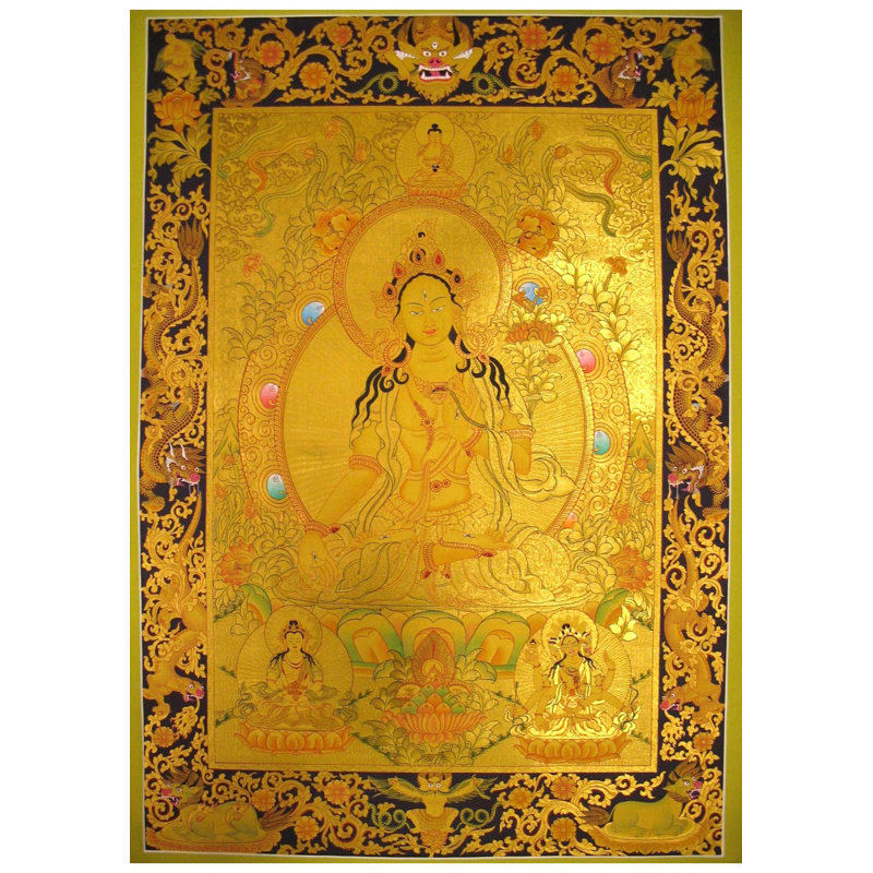 Attrayant Tara Thangka blanc (Thangka sans brocart)