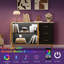 Buffet Buffet avec rangement, grande armoire de cuisine cannelée avec porte en verre 3 tiroirs-811369966