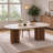 71" Modern Dining Table Set With 6 Pieces Dining Chairs