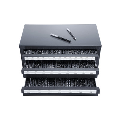 Drill Bit Dispenser Cabinet, Three - Drawer For 1/16" To 1/2" Bits, Steel Material With Labeled Compartments, Stackable Space Saving In Storage, Gray Color, 16.77 Depth, 10.43 Width And Height, 16.72