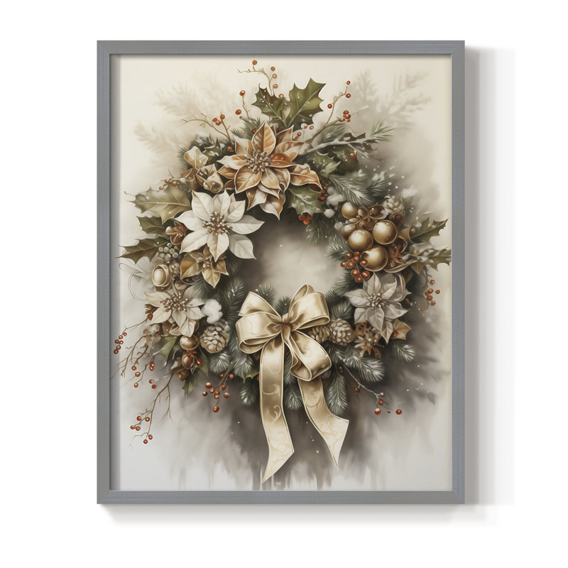 Reproduction d'art encadrée, Noël massif, H 21 po x l 17 po, Grey