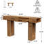Console rectangulaire en bois de style campagnard de 63 po, derrière le canapé-795056343