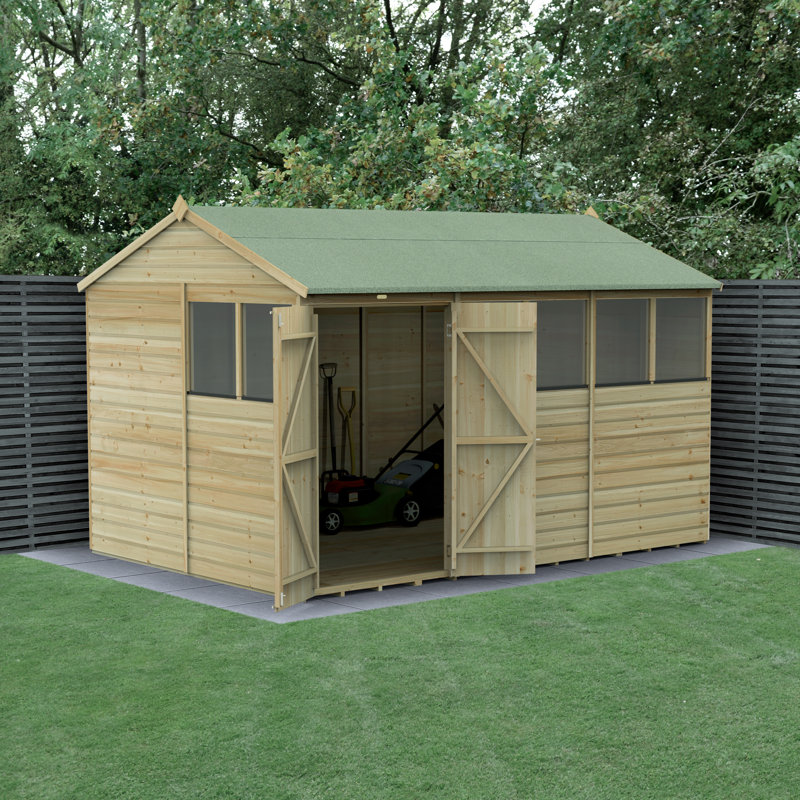  Beckwood 12x8 Pressure Treated Shiplap Reverse Apex Garden Shed