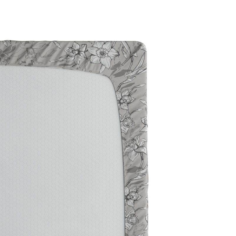 Microfiber Fitted Sheet, Twin XL Fitted Sheet, Pale Taupe Floral
