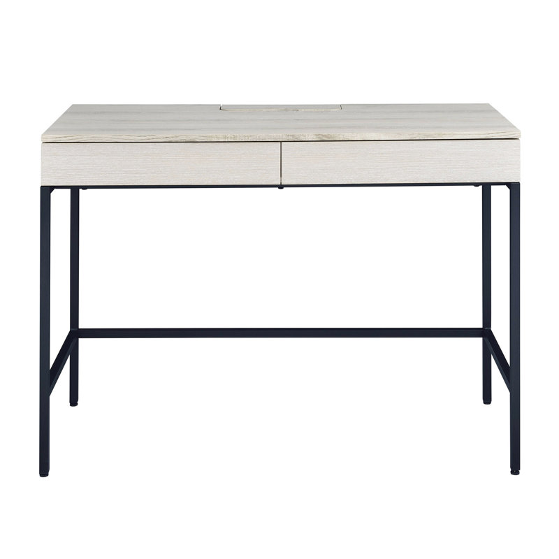 Bureau d'écriture avec 2 espaces de rangement - Bureau naturel et noir