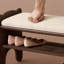 Banc à chaussures en bois massif, banc d'entrée en bois à 2 niveaux, range-chaussures moderne avec coussin en similicuir pour le couloir, le salon