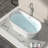 59"x29.5" Freestanding Acrylic Oval Shape Soaking Bathtub with Chrome Pop-up Drainer Glossy White Bath Tub with Chrome Overflow Drain-116097599