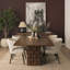 Table de salle à manger rectangulaire en bois massif tissé brun foncé Joaquin