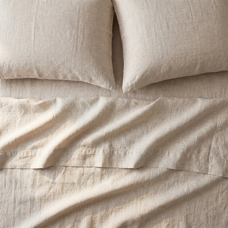 Mayer Avia Linen Sheet Set, King Sheet Set with 2 Pillowcases, Natural