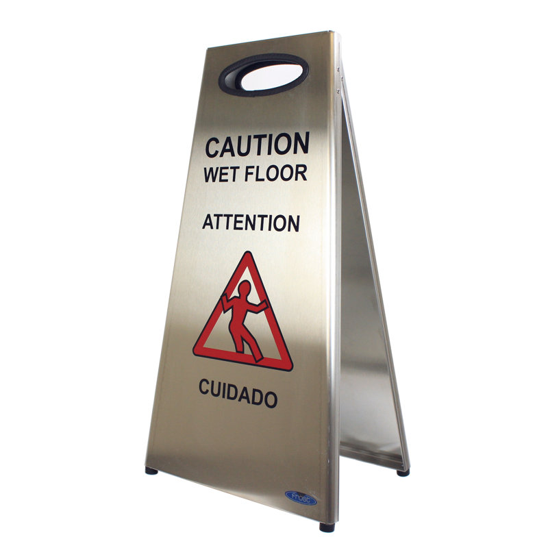 Stainless Steel Wet Floor Caution Sign