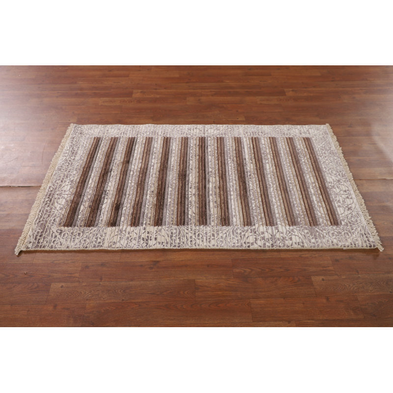 Tapis rayé abstrait moderne 3 x 5