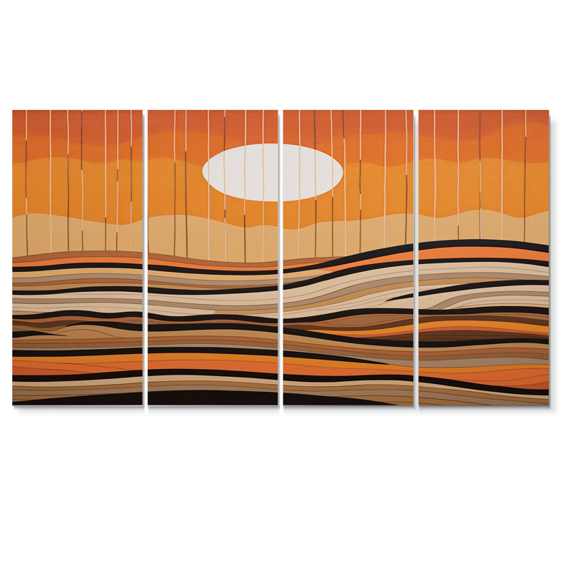 Rowley - Art mural de plage et océan pour le salon, 4 pièces, H 28 po x l 48 po