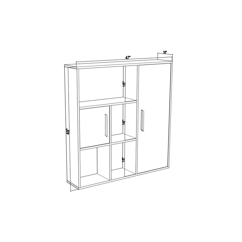 Najja Storage Bookcase, Anthracite/White
