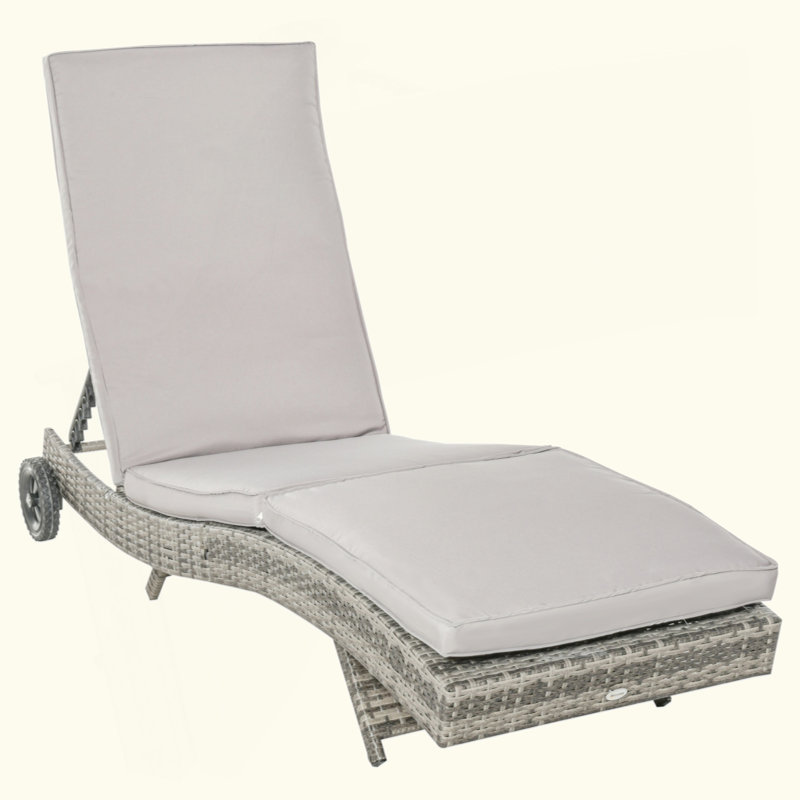 Outdoor Chaise Lounge, Light Gray