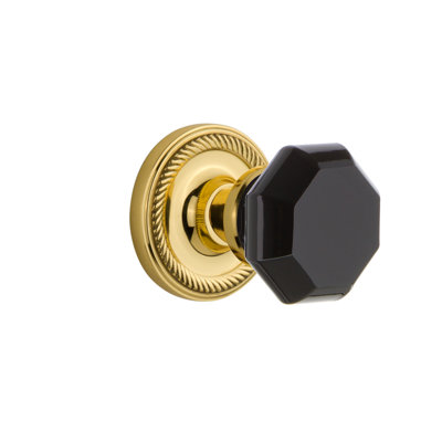 Rosette en corde avec bouton de porte Waldorf noir
