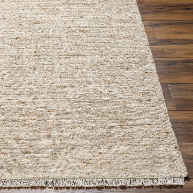 Wool Area Rug in Cream, Rectangle 12' x 15'