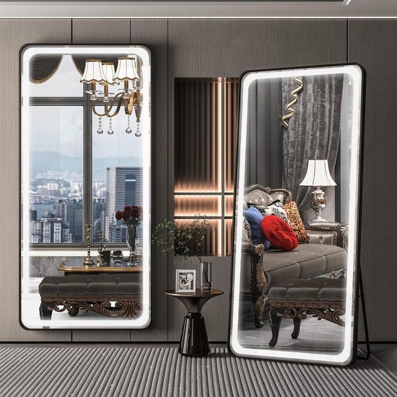 Aluminium Rectangle Mirror, Black, 180cm x 71cm