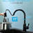 Automatic Smart Kitchen Sink Faucet - Touchless Pull Down Black Modern Style Brass Ceramic Filler Motion Sensor Activated For Hygienic And Effortless Procedures Straightforward Work