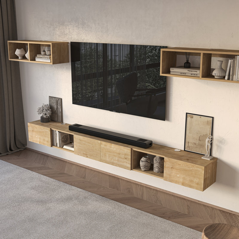 Meuble audio-vidéo 5 pièces avec tablettes