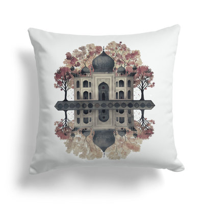 Mughal Waterside Paradise  Square Throw Pillow