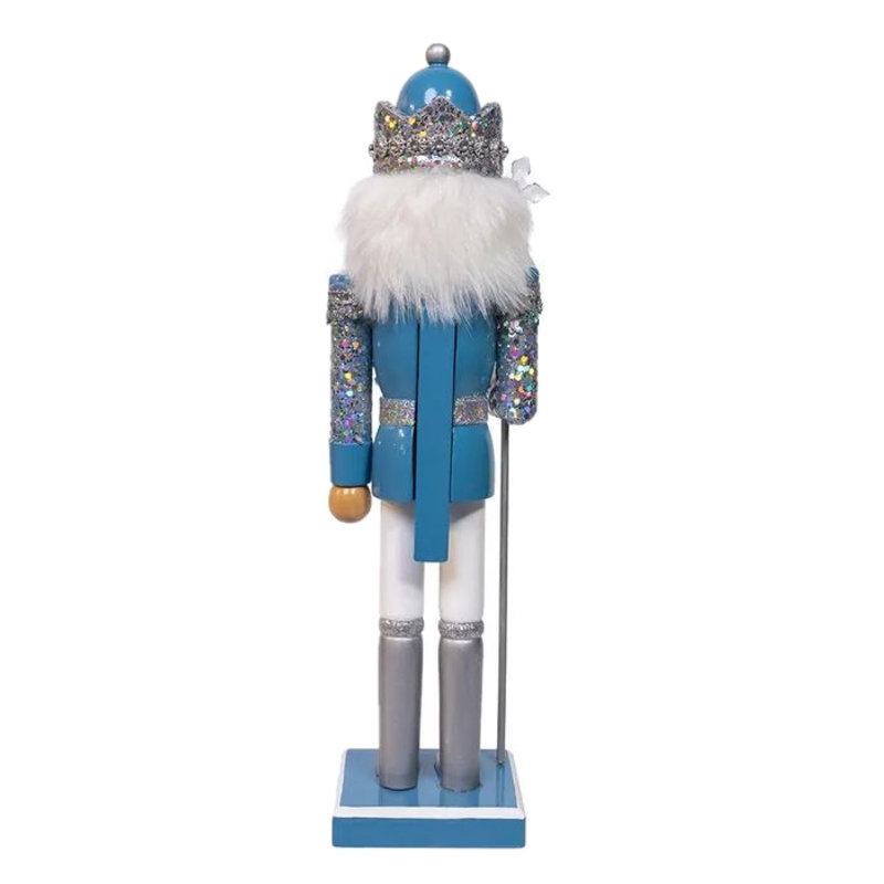 Casse-noisette en bois Kurt Adler, bleu et platine, 15 po