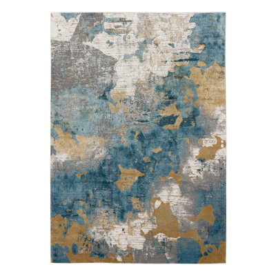 Nuvole Low Pile Stain/Fade Resistant Machine Woven Abstract Indoor Area Rug