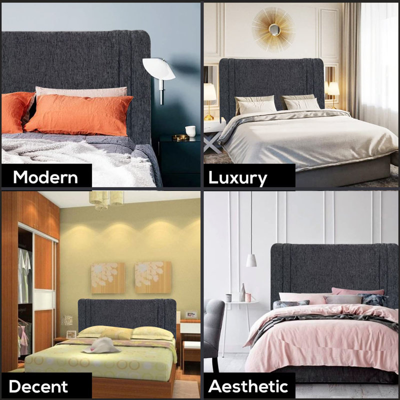 Cail King Upholstered Headboard, Charcoal