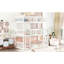 Lit superposé simple détachable en blanc - en bois d'hévéa, avec des échelles sécuritaires et des garde-corps protégés pour la chambre à coucher-2126100815
